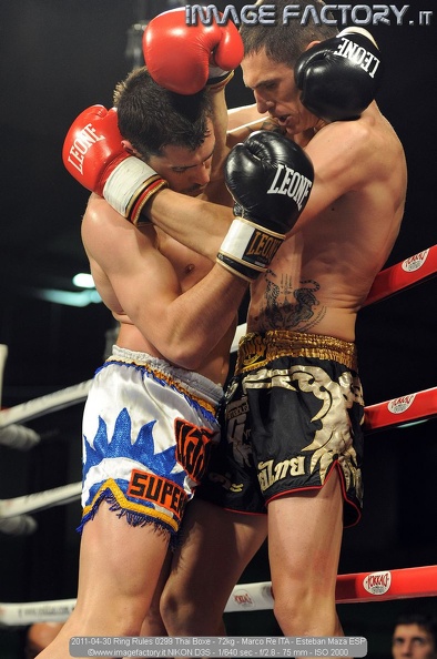 2011-04-30 Ring Rules 0299 Thai Boxe - 72kg - Marco Re ITA - Esteban Maza ESP.jpg